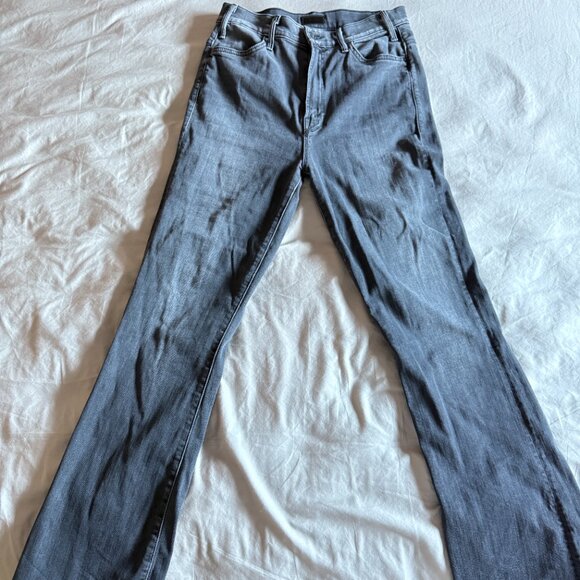 Mother Hustler Ankle Fray Jeans Gray Size 28 Manufactured Fringe - Picture 2 of 7